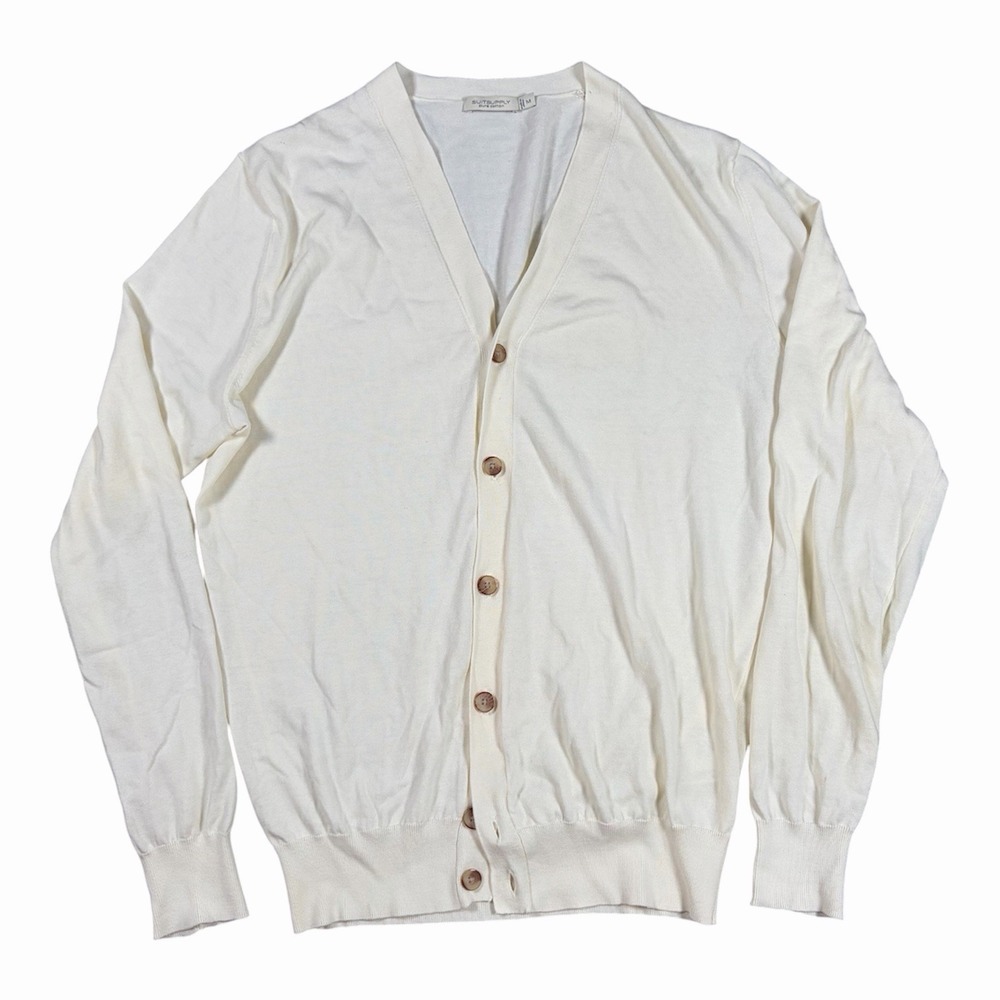 Suitsupply Cotton Button Down Long Sleeve Men's Cardigan Size M Old Money V Neck